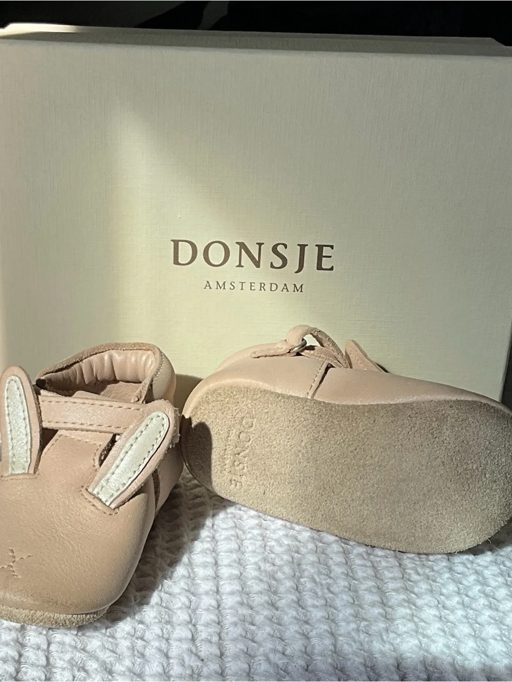 Donsje Blinc Baby Bunny Shoes Pink Powder Metallic Nubuck 6-12 Mon EU 18 US 2.5